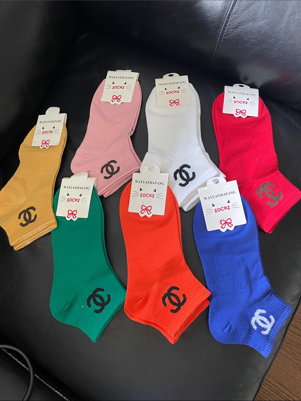 designer logo Crew Socks NWT